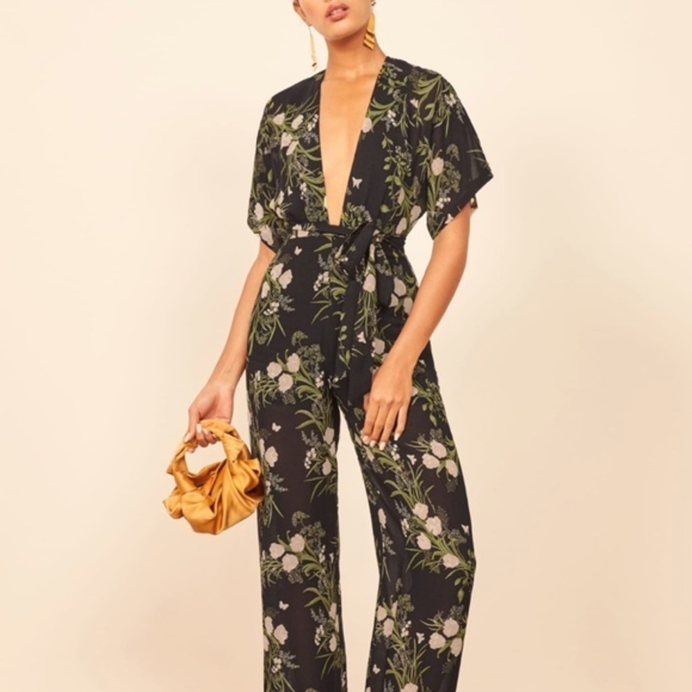Reformation Lemongrass Jumpsuit  Midnight